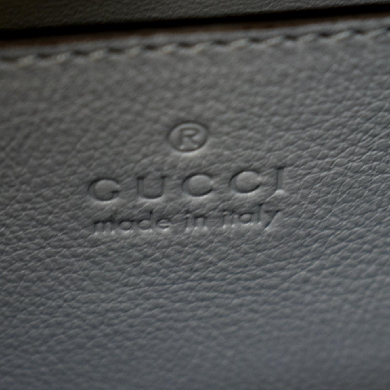 GUCCI Diana Bamboo Mini Python Leather Tote Bag Light Blue