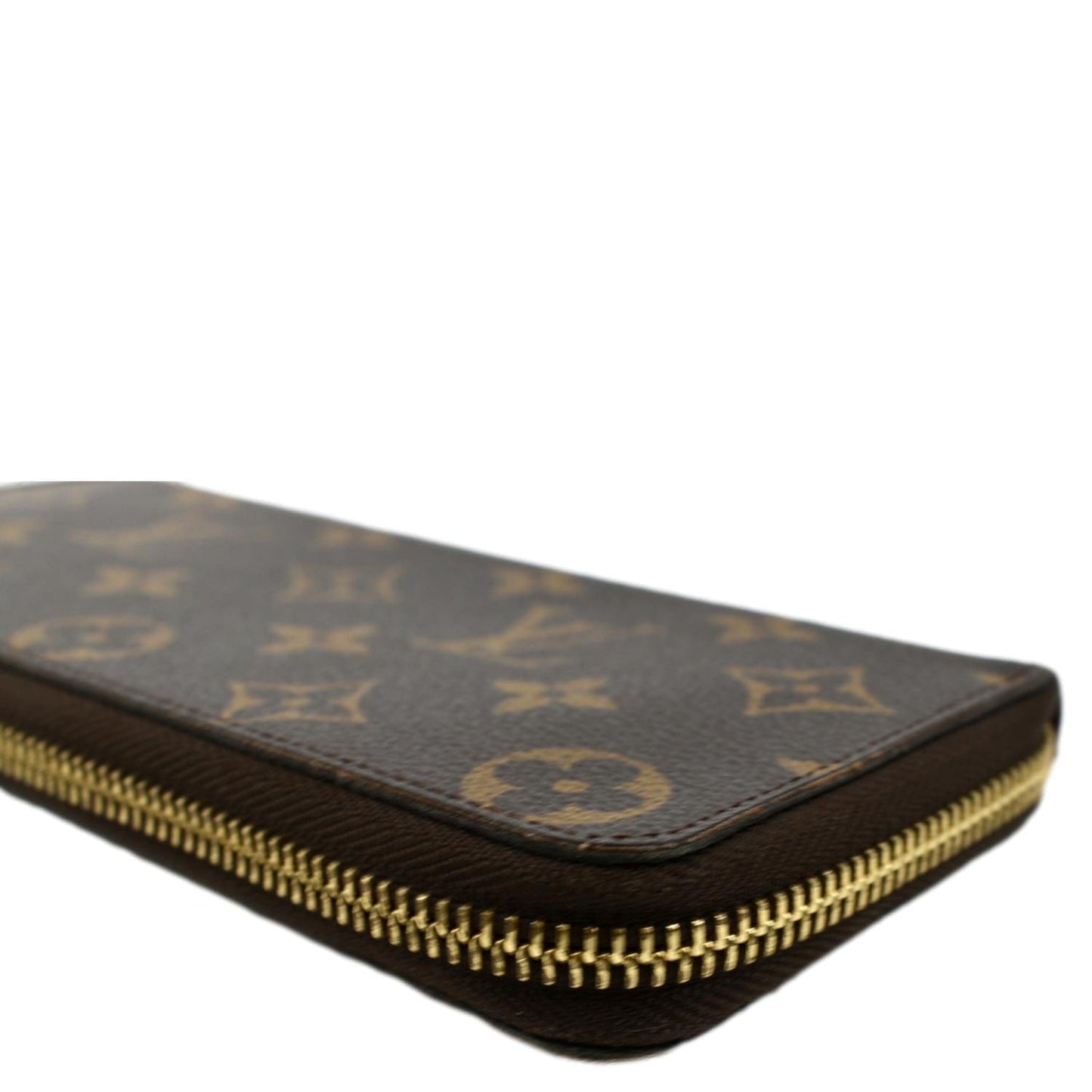 LOUIS VUITTON Clemence Monogram Canvas Zippy Wallet Brown