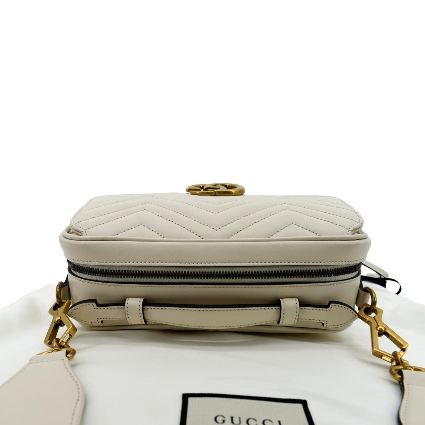 GUCCI Marmont Small Matelasse Leather Top Handle Shoulder Bag White 498100  - Hot Deals