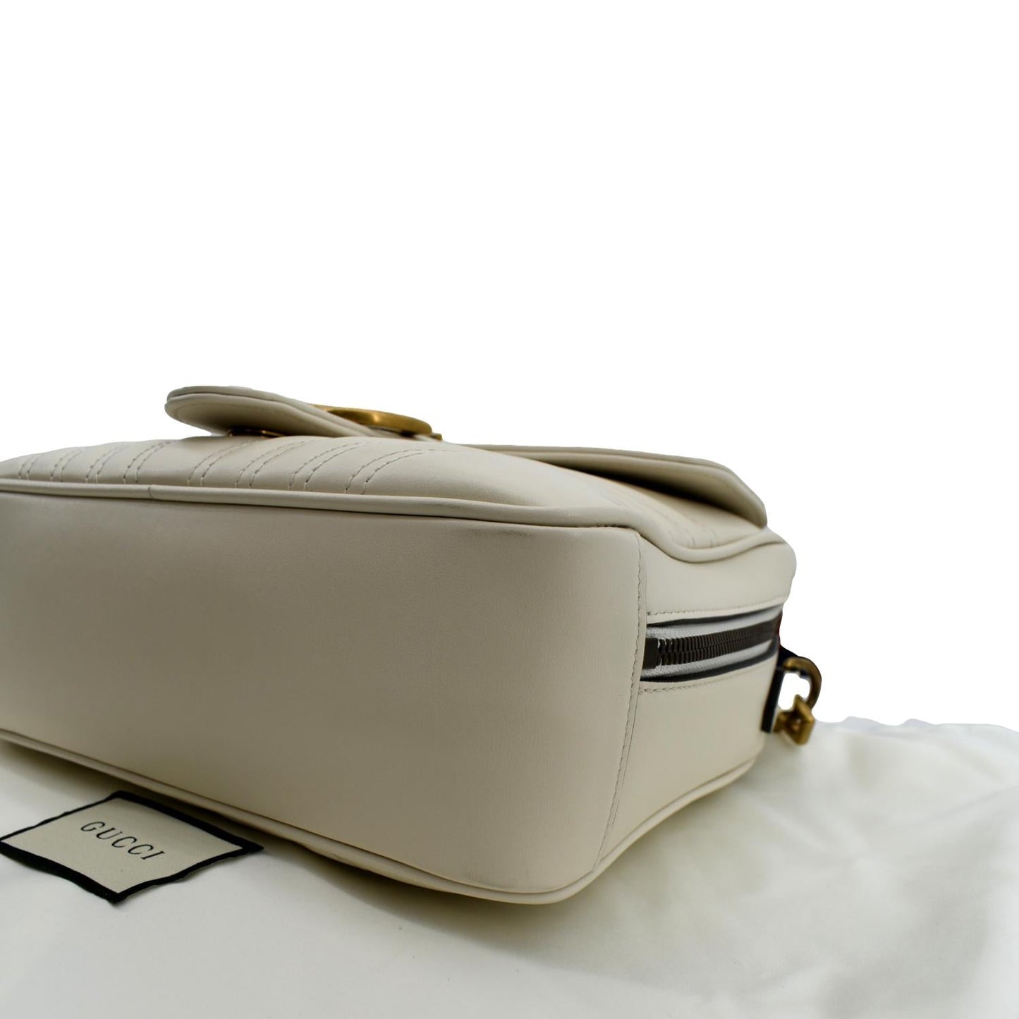 GUCCI Marmont Small Matelasse Leather Top Handle Shoulder Bag White 498100  - Hot Deals