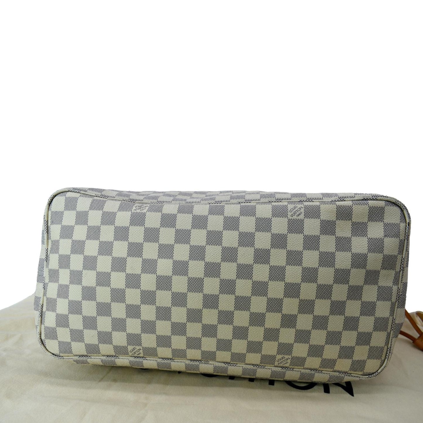 LOUIS VUITTON Neverfull GM Damier Azur Tote Shoulder Bag White