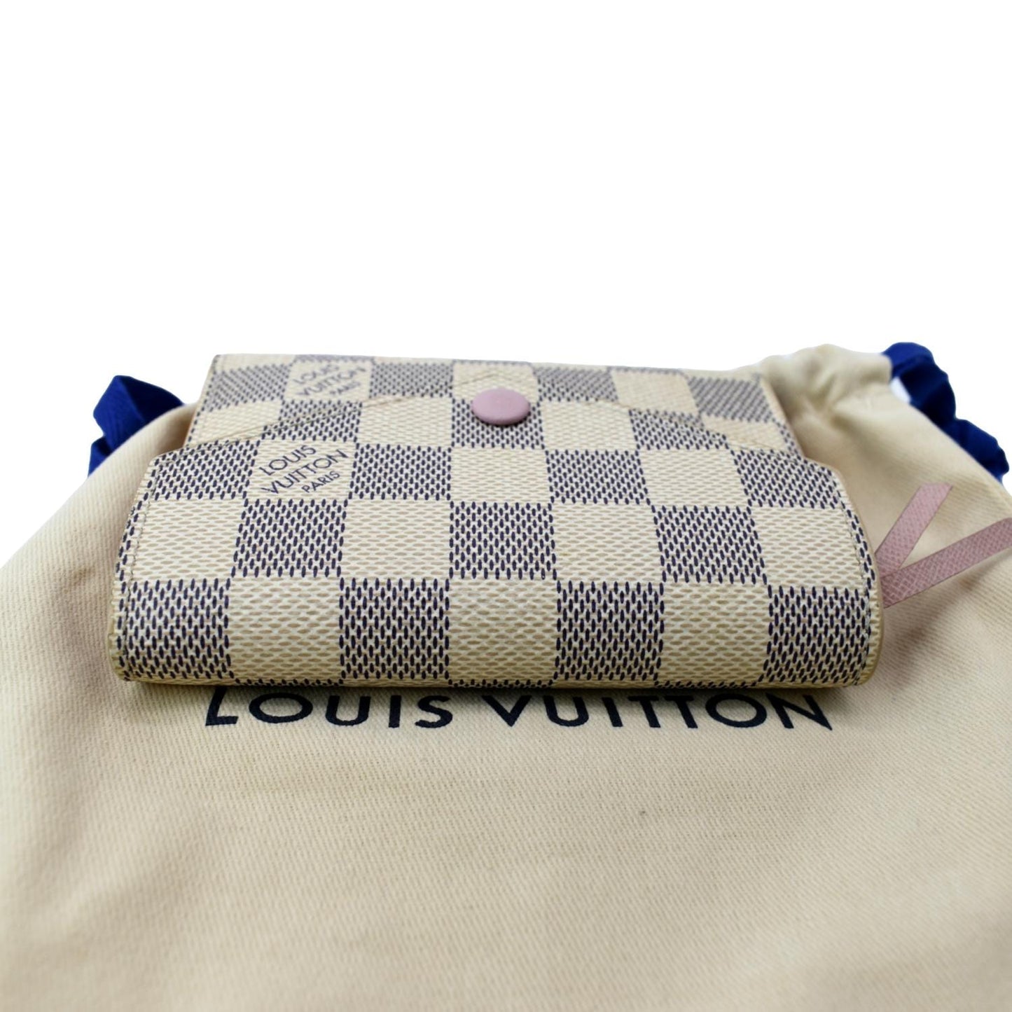 LOUIS VUITTON Victorine Damier Azur Wallet White