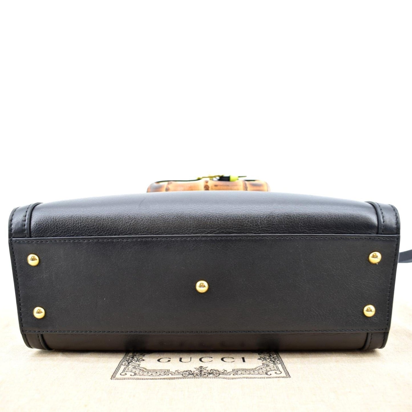 GUCCI Bamboo Diana Small Leather Tote Bag Black 660195