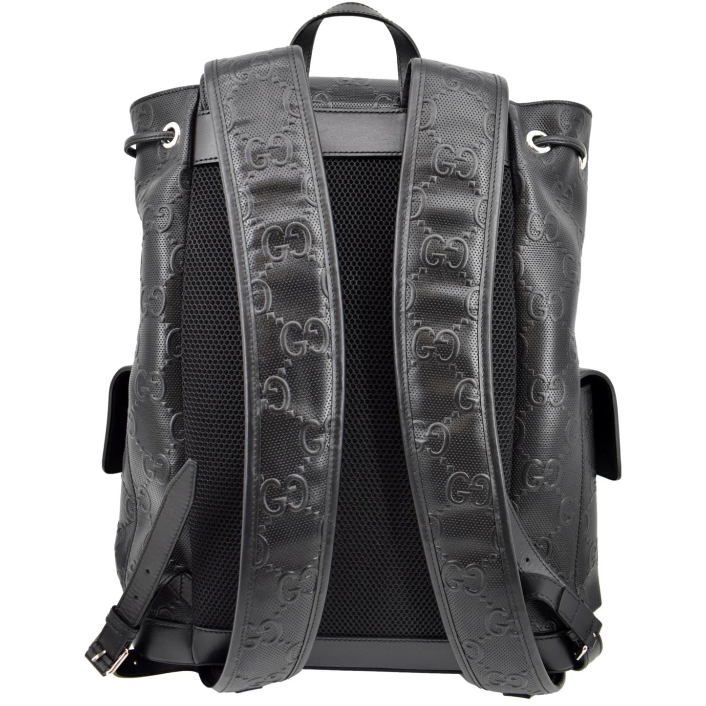GUCCI GG Embossed Leather Backpack ‎Black 625770