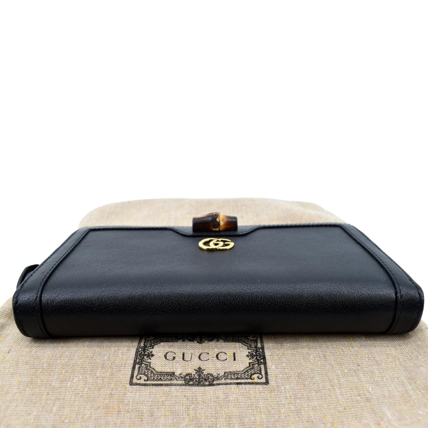 GUCCI Diana Continental Leather Wallet Black 658634