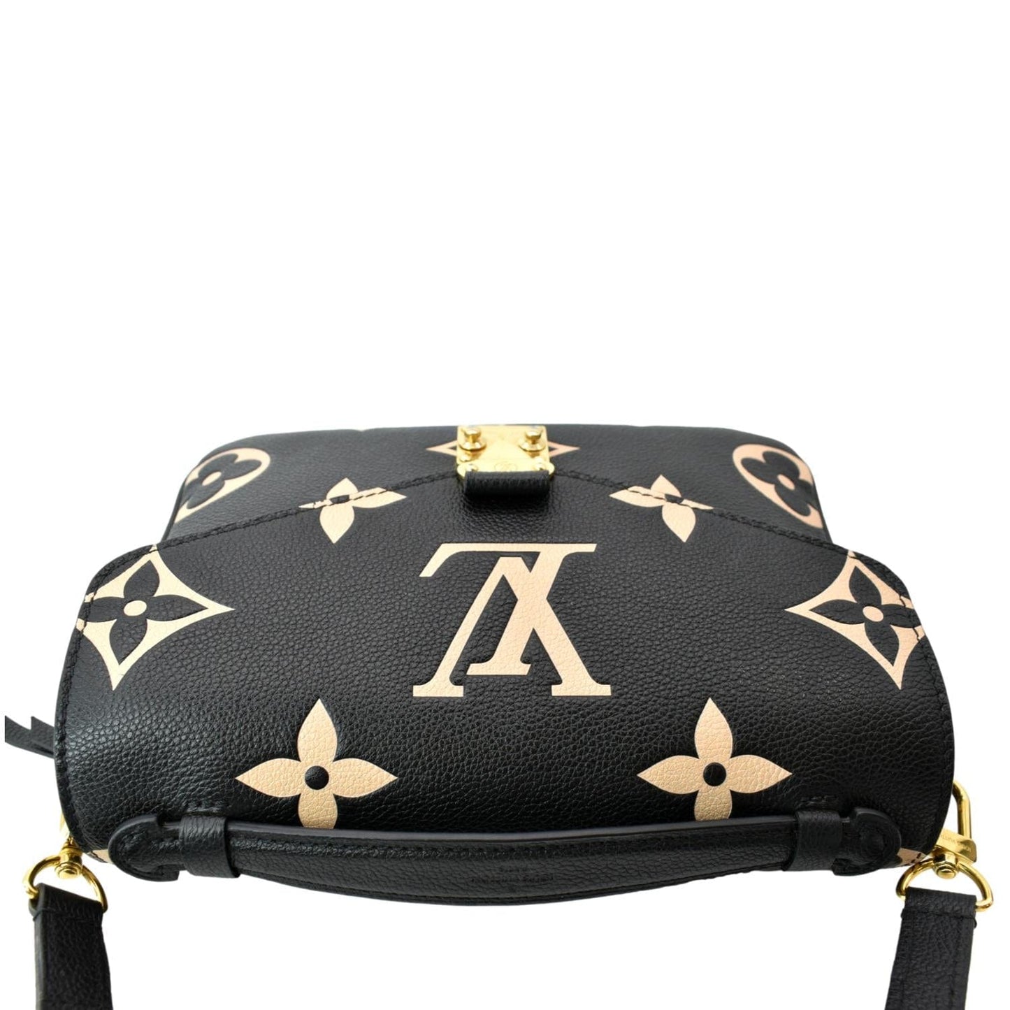 LOUIS VUITTON Metis Pochette Bicolor Empreinte Leather Crossbody Bag Black