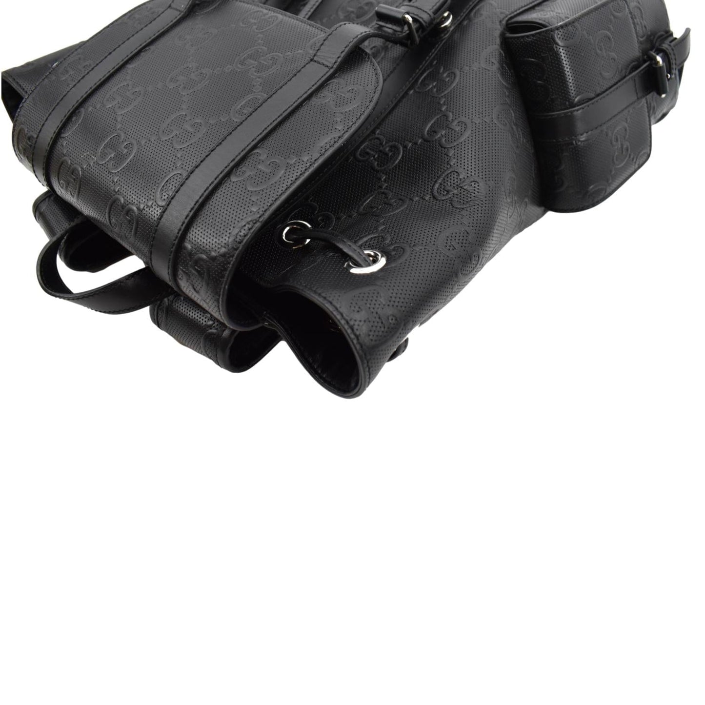 GUCCI GG Embossed Leather Backpack ‎Black 625770
