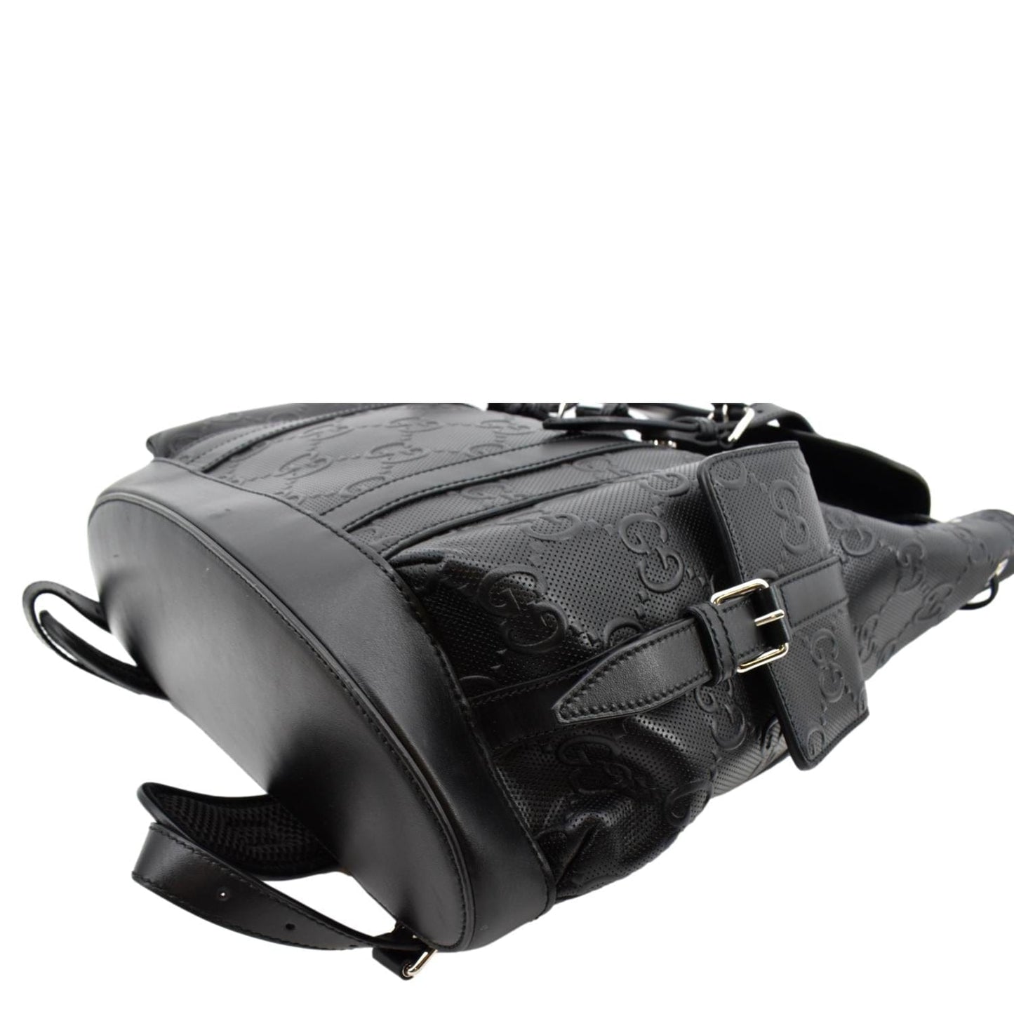 GUCCI GG Embossed Leather Backpack ‎Black 625770