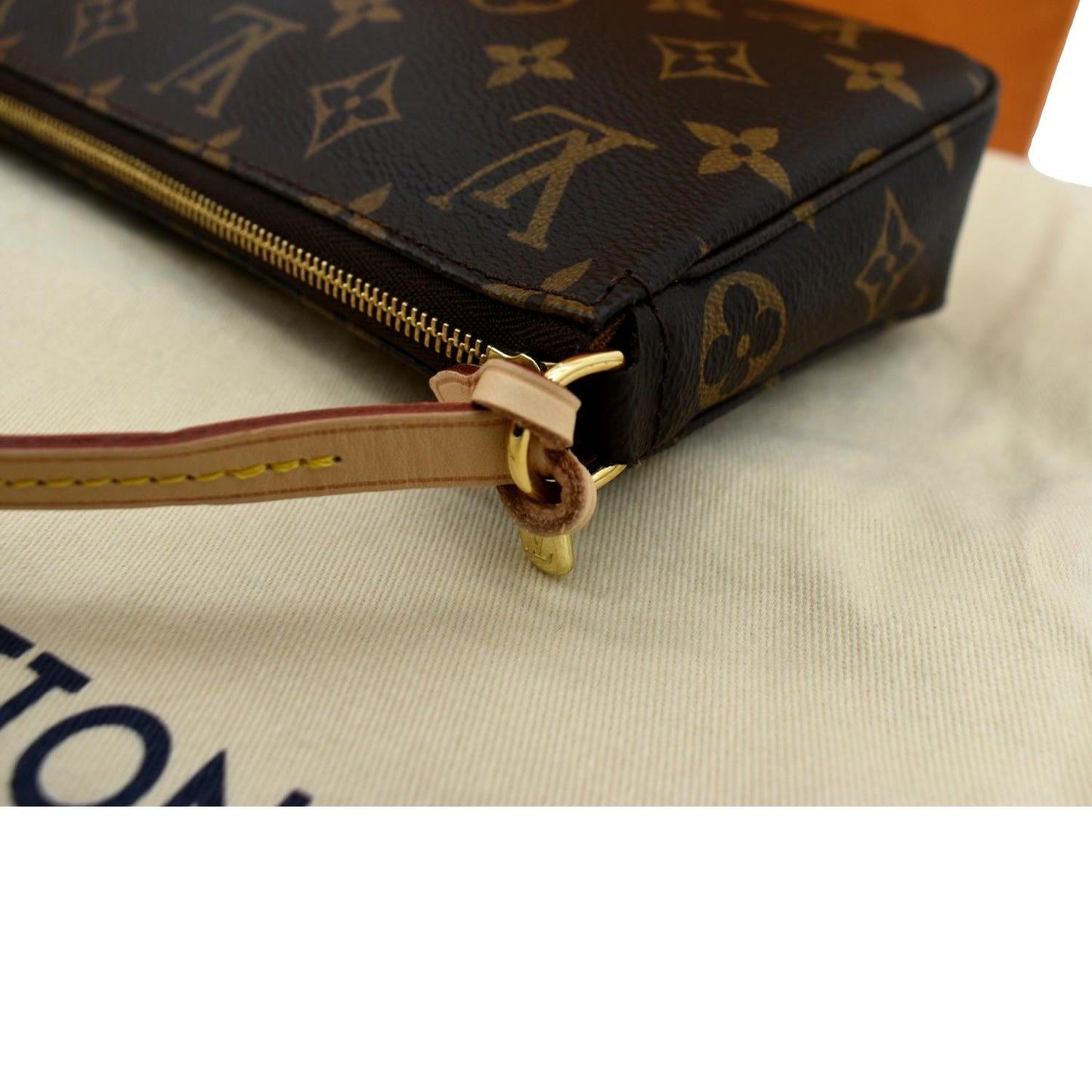 LOUIS VUITTON Pochette Accessoires Monogram Canvas Pouch Bag Brown