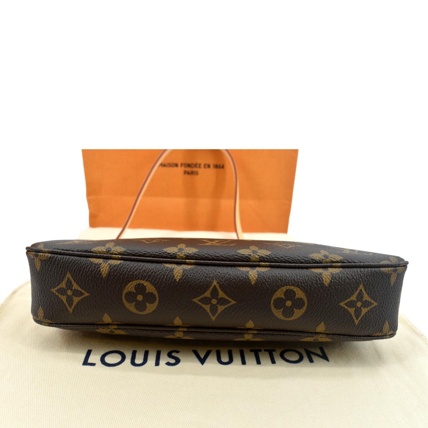 LOUIS VUITTON Pochette Accessoires Monogram Canvas Pouch Bag Brown
