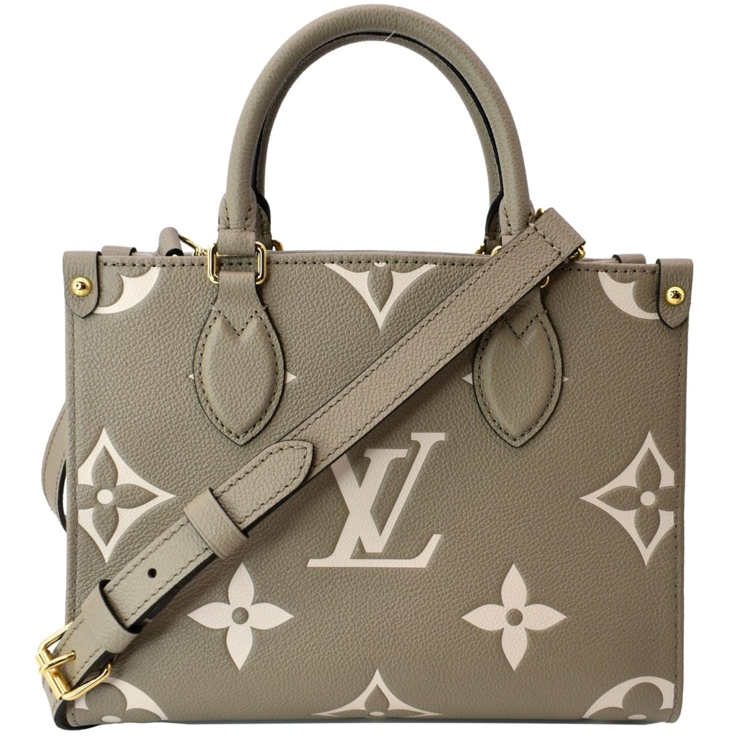 LOUIS VUITTON Onthego PM Bicolor Monogram Empreinte Shoulder Bag Cream - Hot Deals