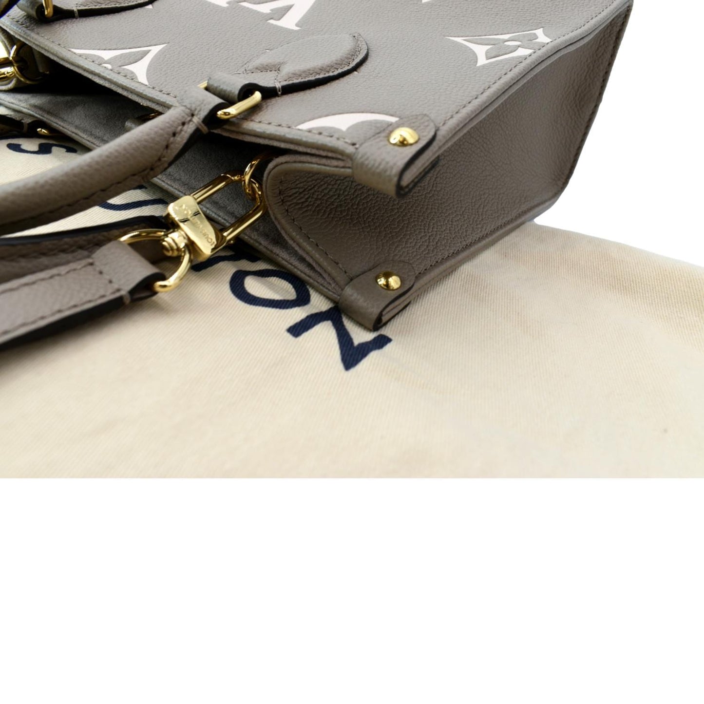 LOUIS VUITTON Onthego PM Bicolor Monogram Empreinte Shoulder Bag Cream - Hot Deals
