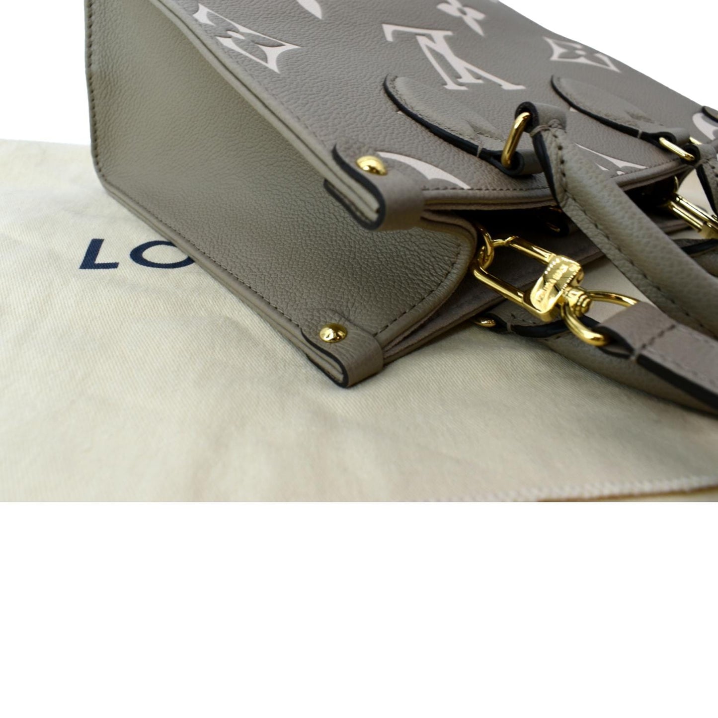 LOUIS VUITTON Onthego PM Bicolor Monogram Empreinte Shoulder Bag Cream - Hot Deals