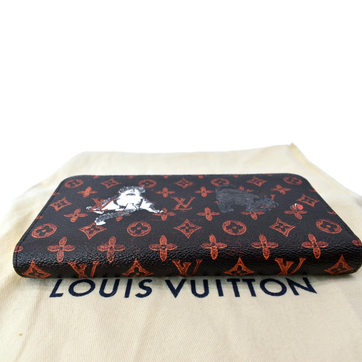 LOUIS VUITTON Catogram Canvas Zippy Wallet Orange