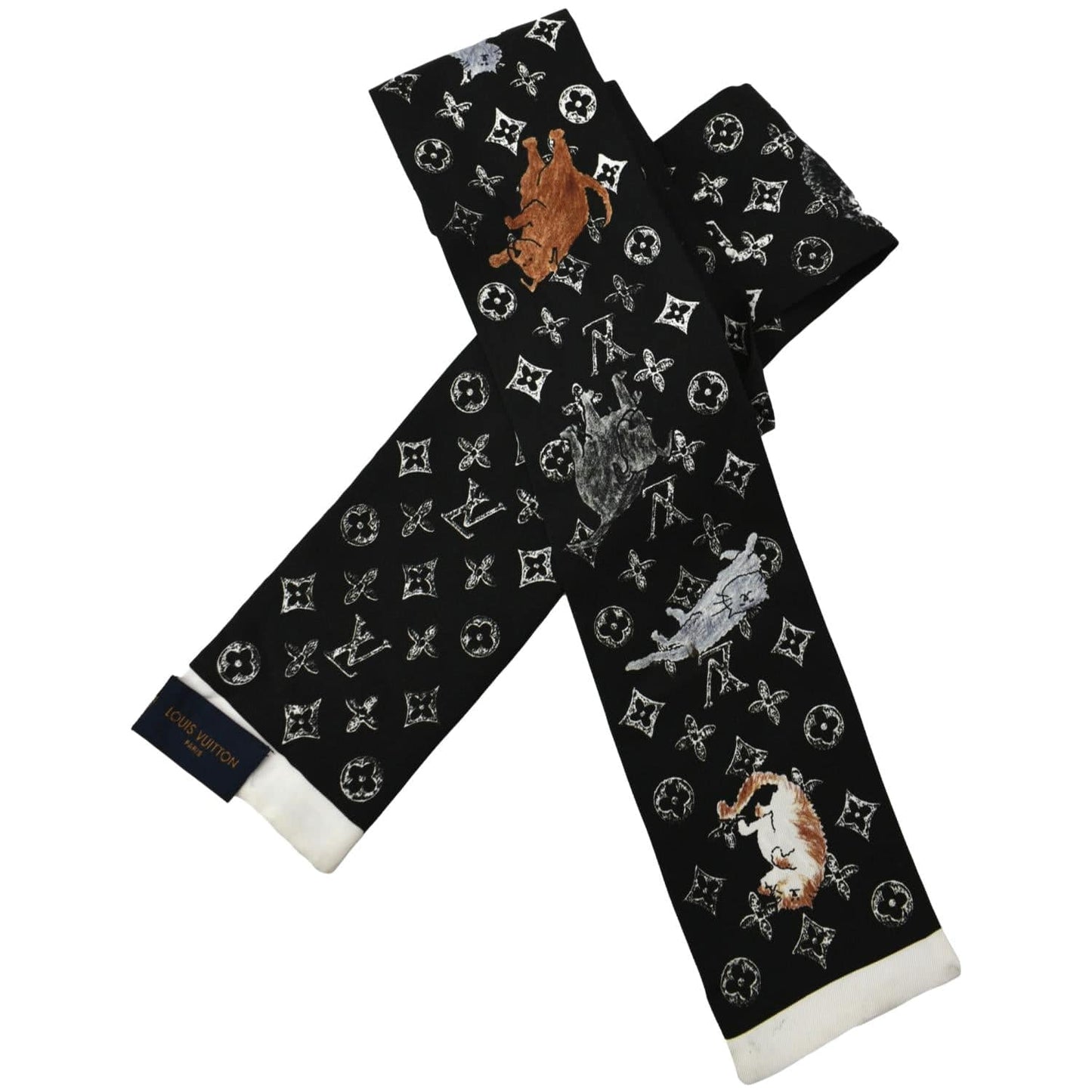 LOUIS VUITTON Catogram Multicolor Silk Scarf Bandeau