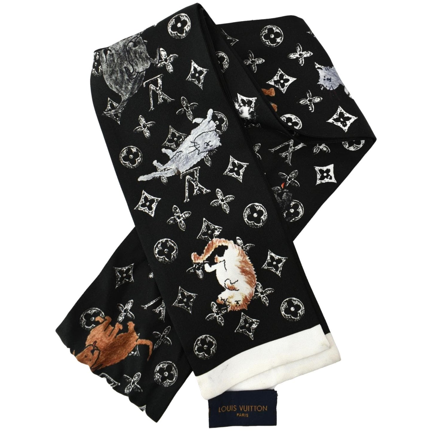 LOUIS VUITTON Catogram Multicolor Silk Scarf Bandeau