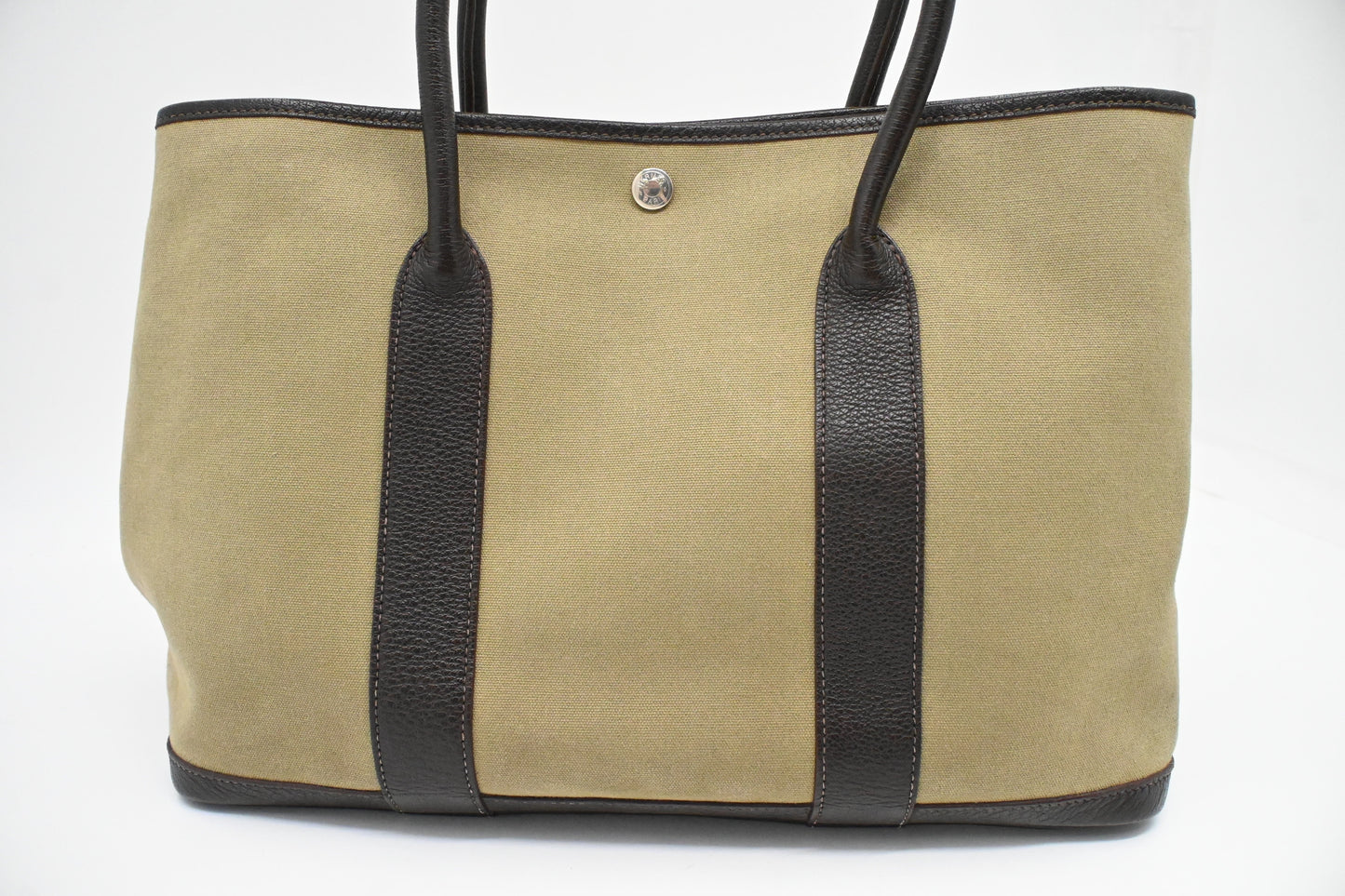 Hermes Garden Party 36 in Green Canvas