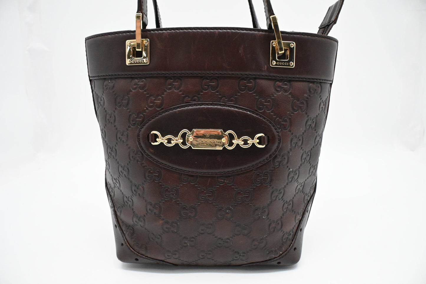 Gucci Shoulder Bag in Plum Guccissima Leather