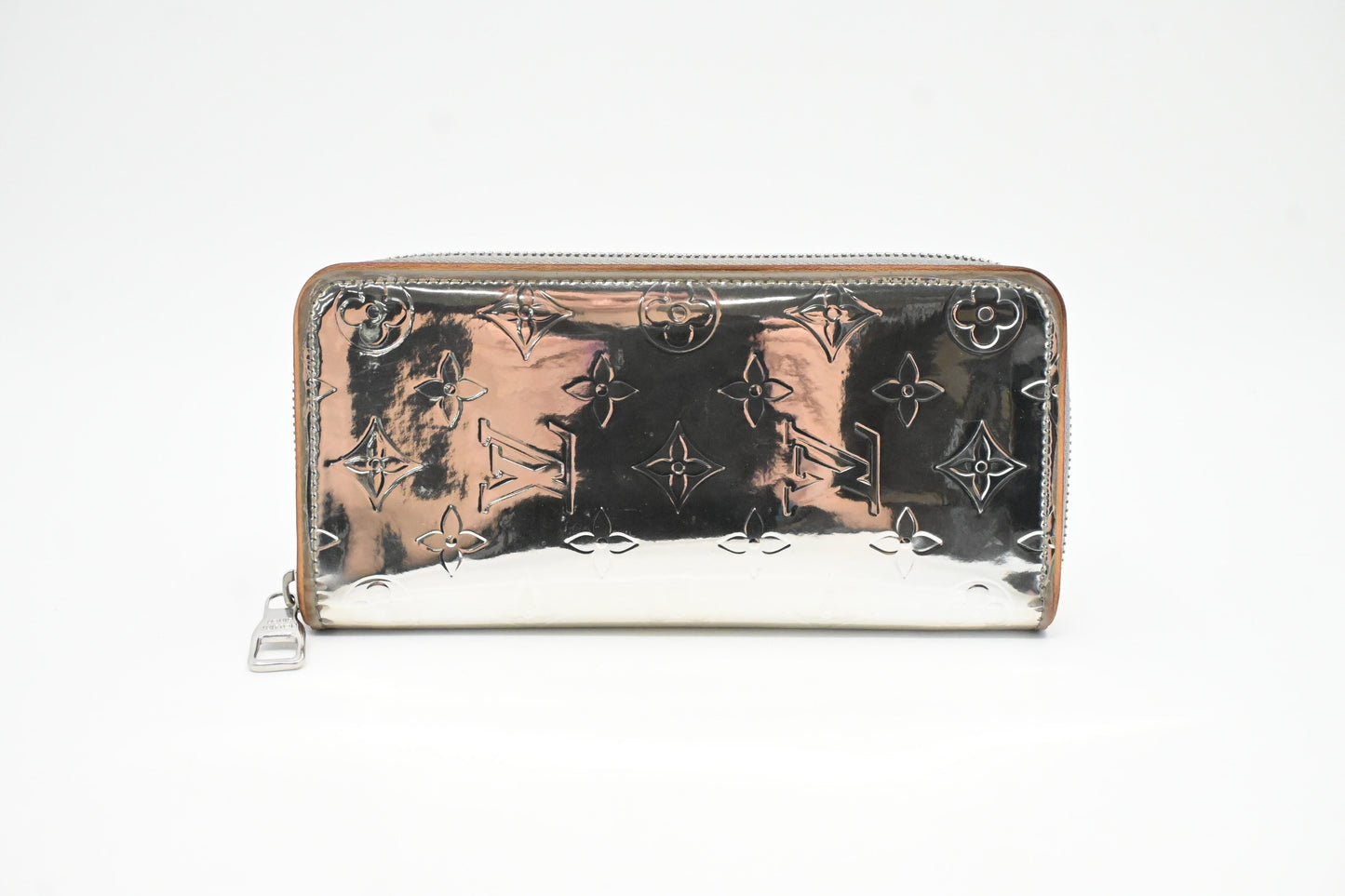 Louis Vuitton Vertical Zippy Wallet in Silver Mirror Canvas