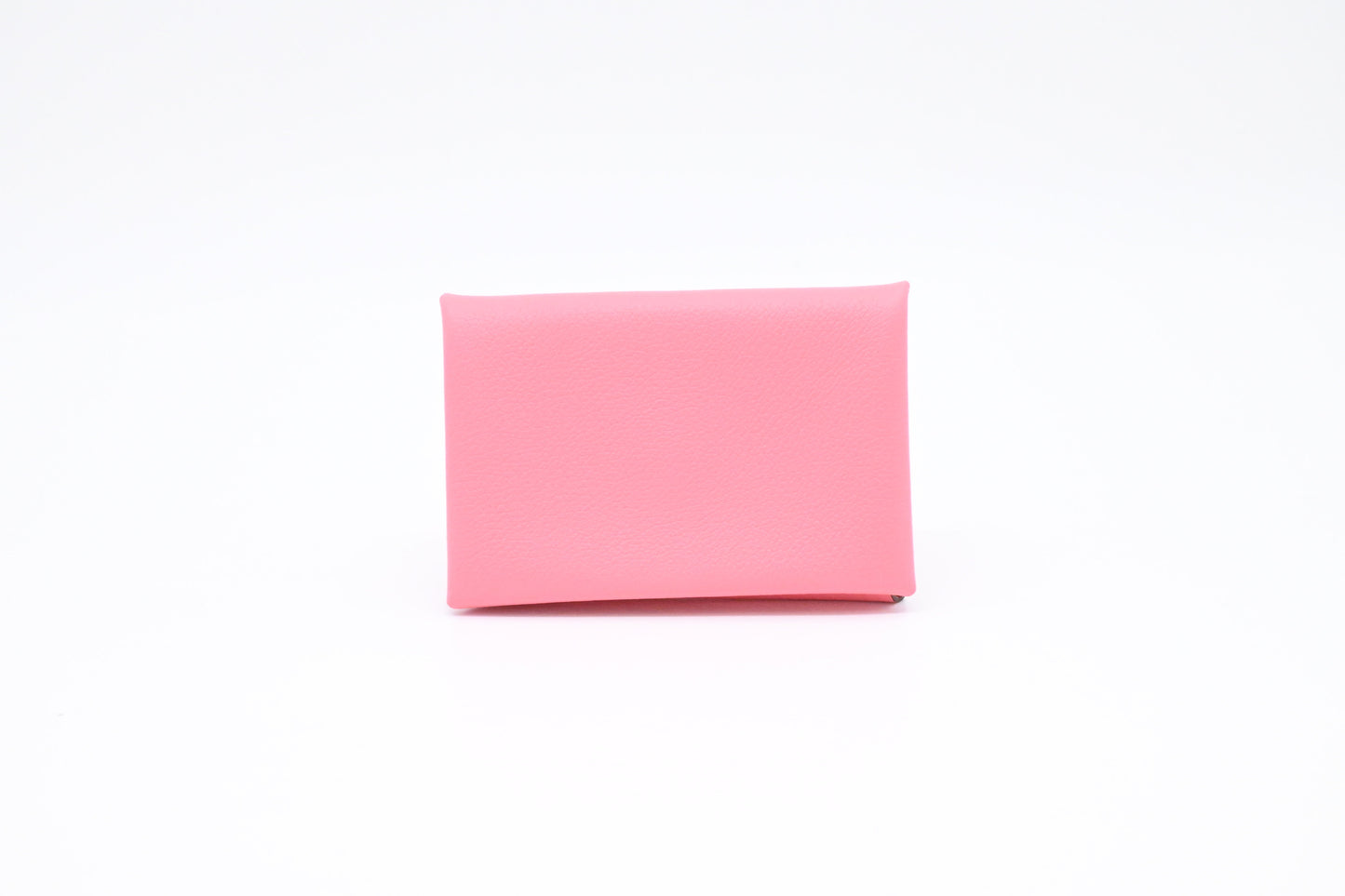 Hermes Calvi Card Holder in Rose Azalée Leather