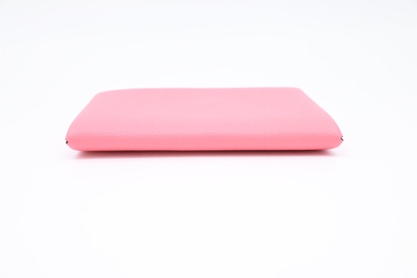 Hermes Calvi Card Holder in Rose Azalée Leather