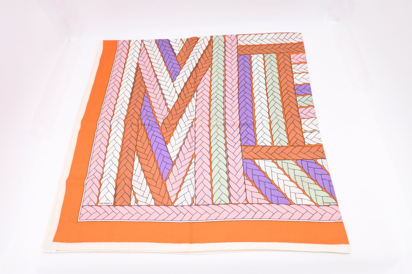 Hermes Carre 140 "Tresses H" in Cashmere and Silk