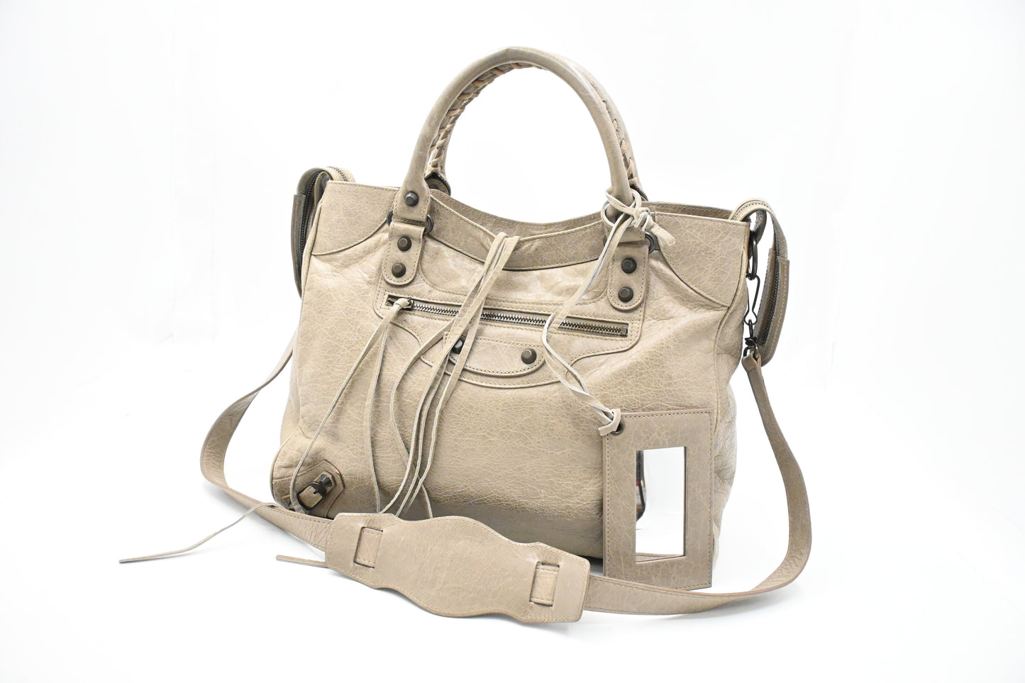 Balenciaga Medium Le City in Beige Arena Leather