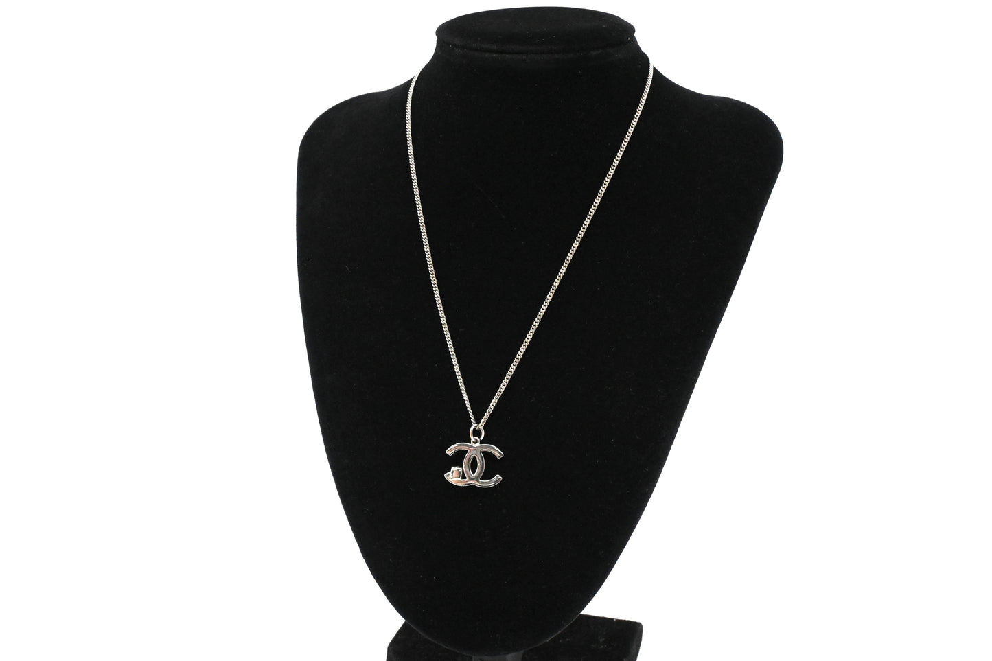 Chanel Black Rhinestone CC Necklace