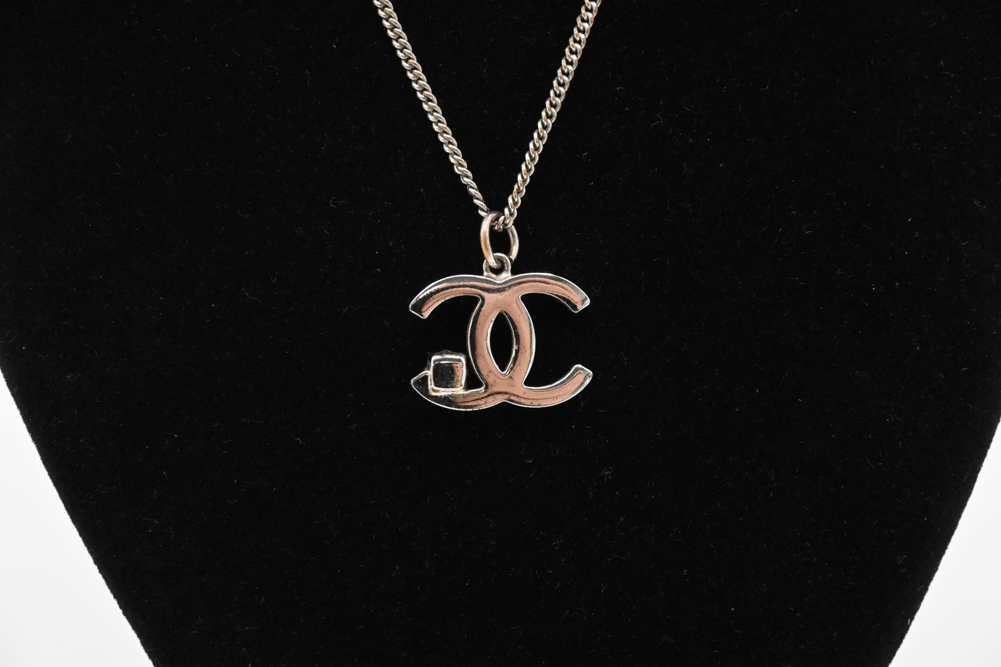 Chanel Black Rhinestone CC Necklace