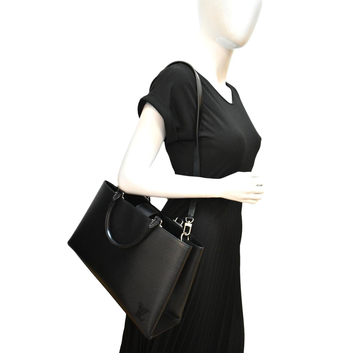 LOUIS VUITTON Kleber Epi Leather Shoulder Bag Black