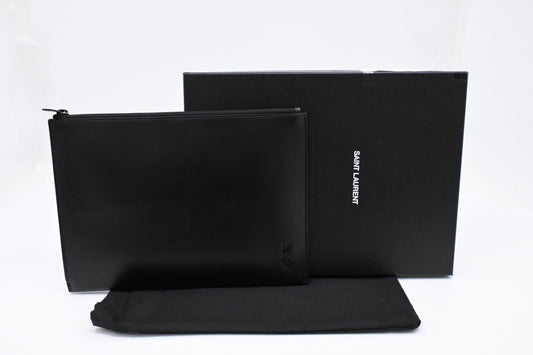 YSL Saint Laurent Clutch in Black Leather