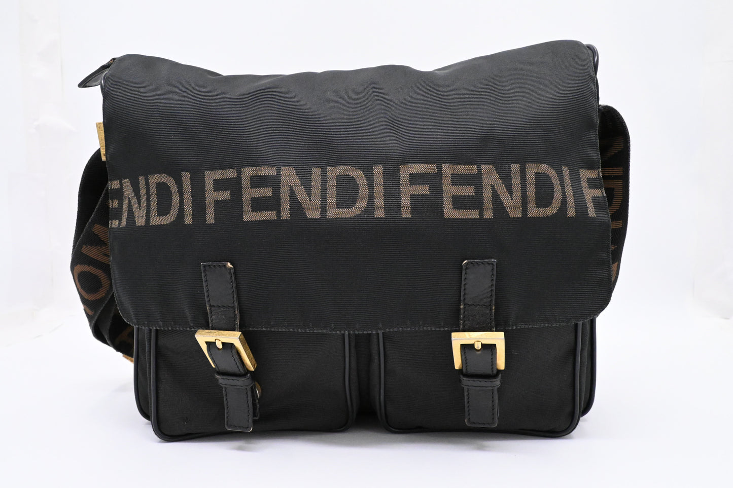 Fendi Messenger Bag in Black Canvas