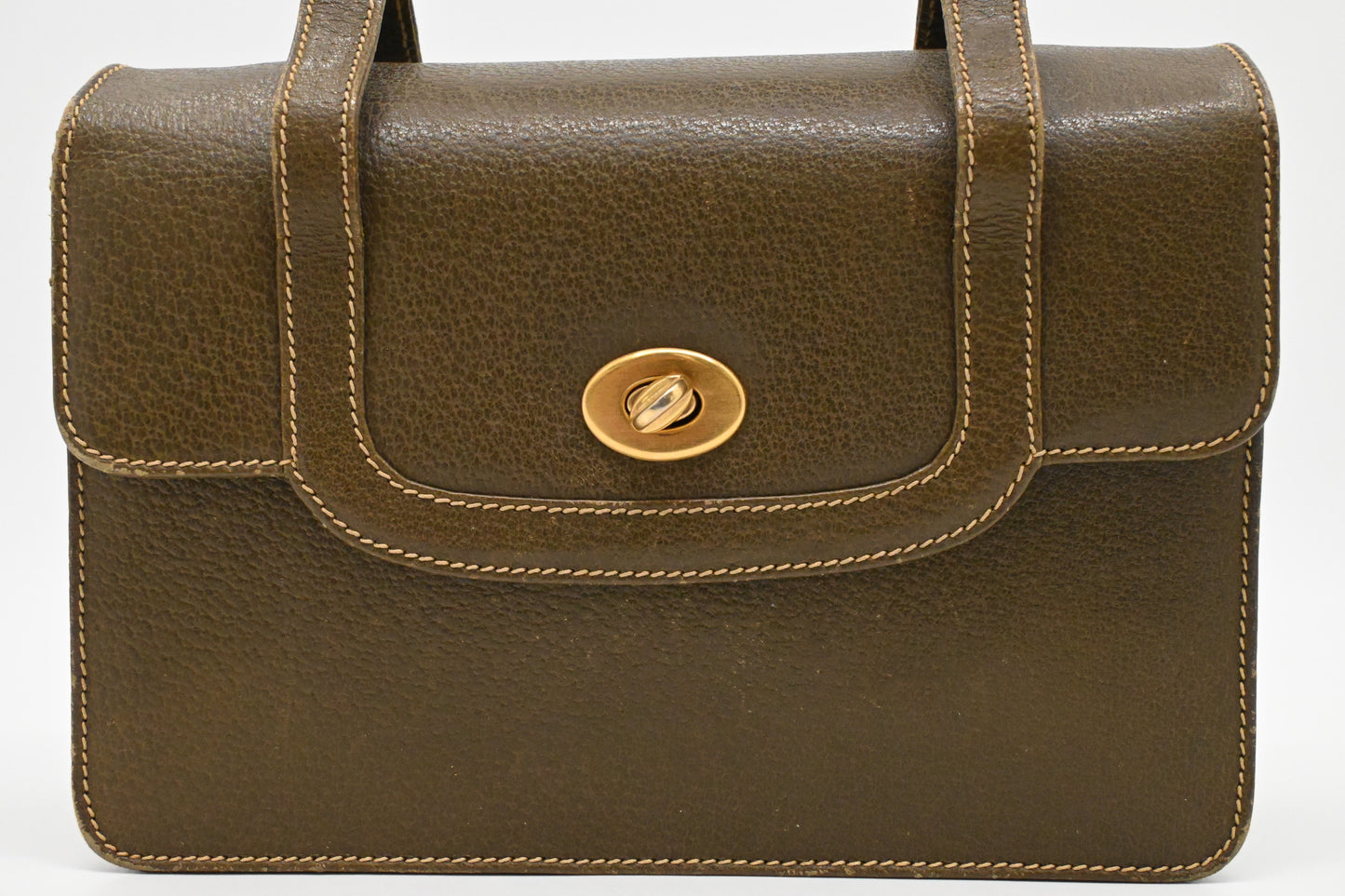 Gucci Bamboo Handbag in Olive Green Leather