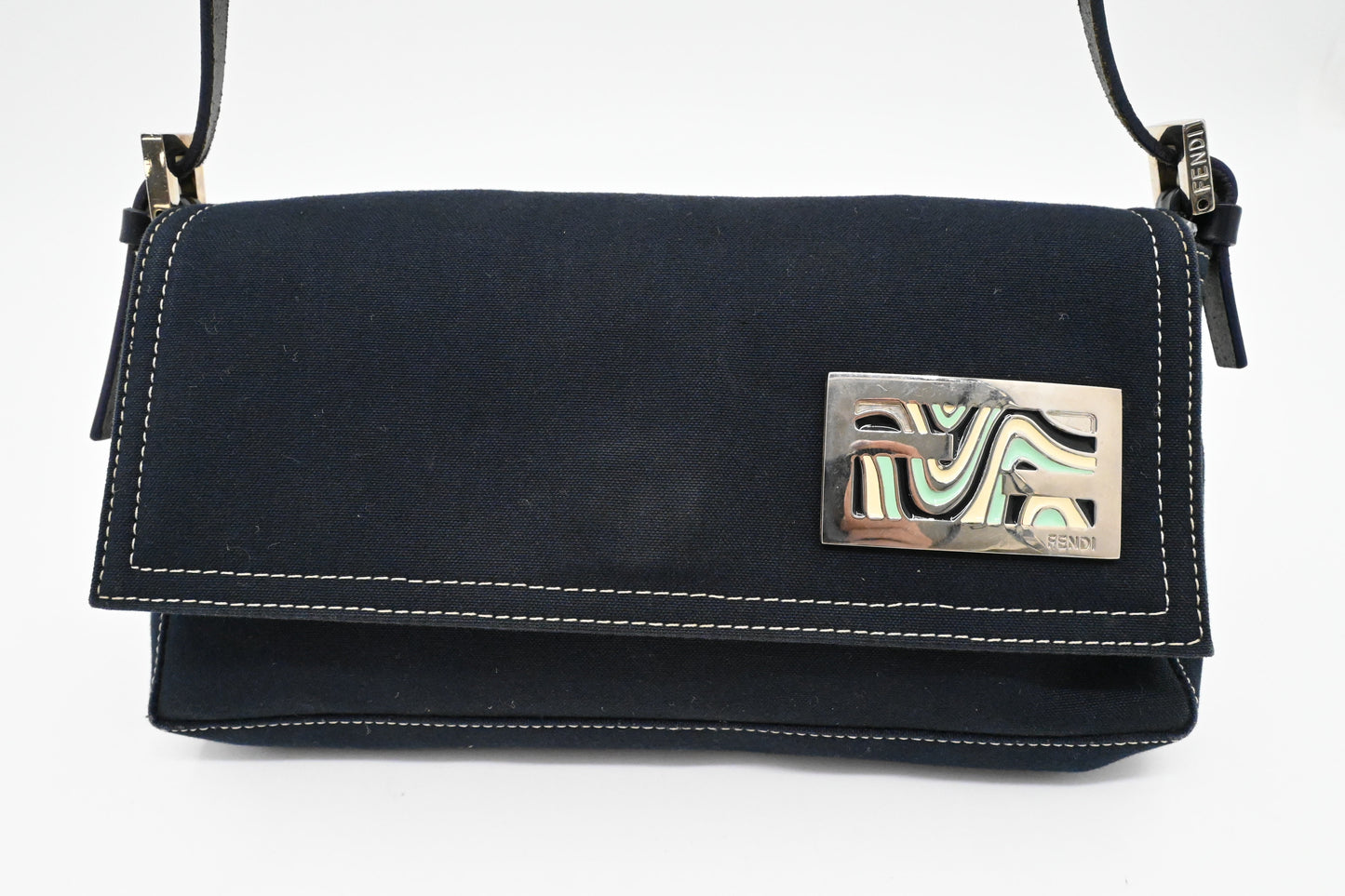 Fendi Baguette in Dark Blue Canvas