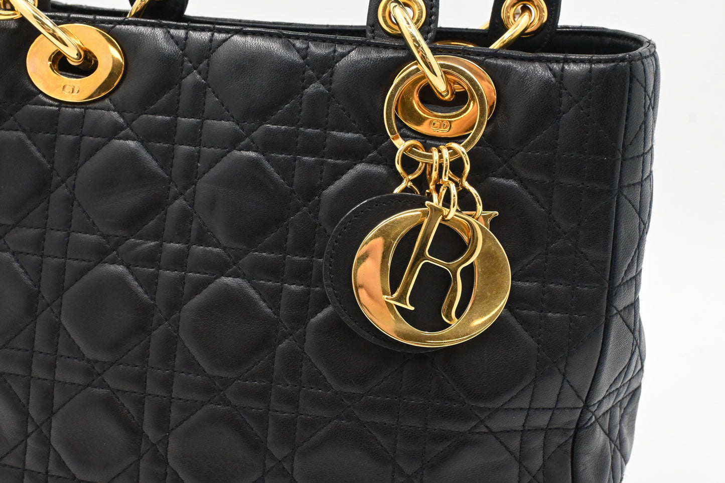 Dior Medium Lady Dior in Black Cannage Leather