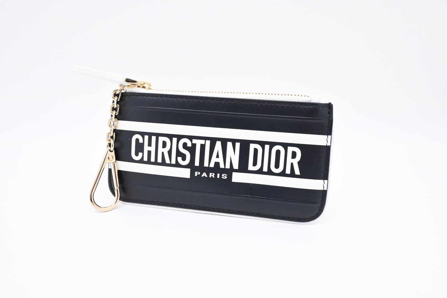 Dior Vibe Key Case in Black and White Leather