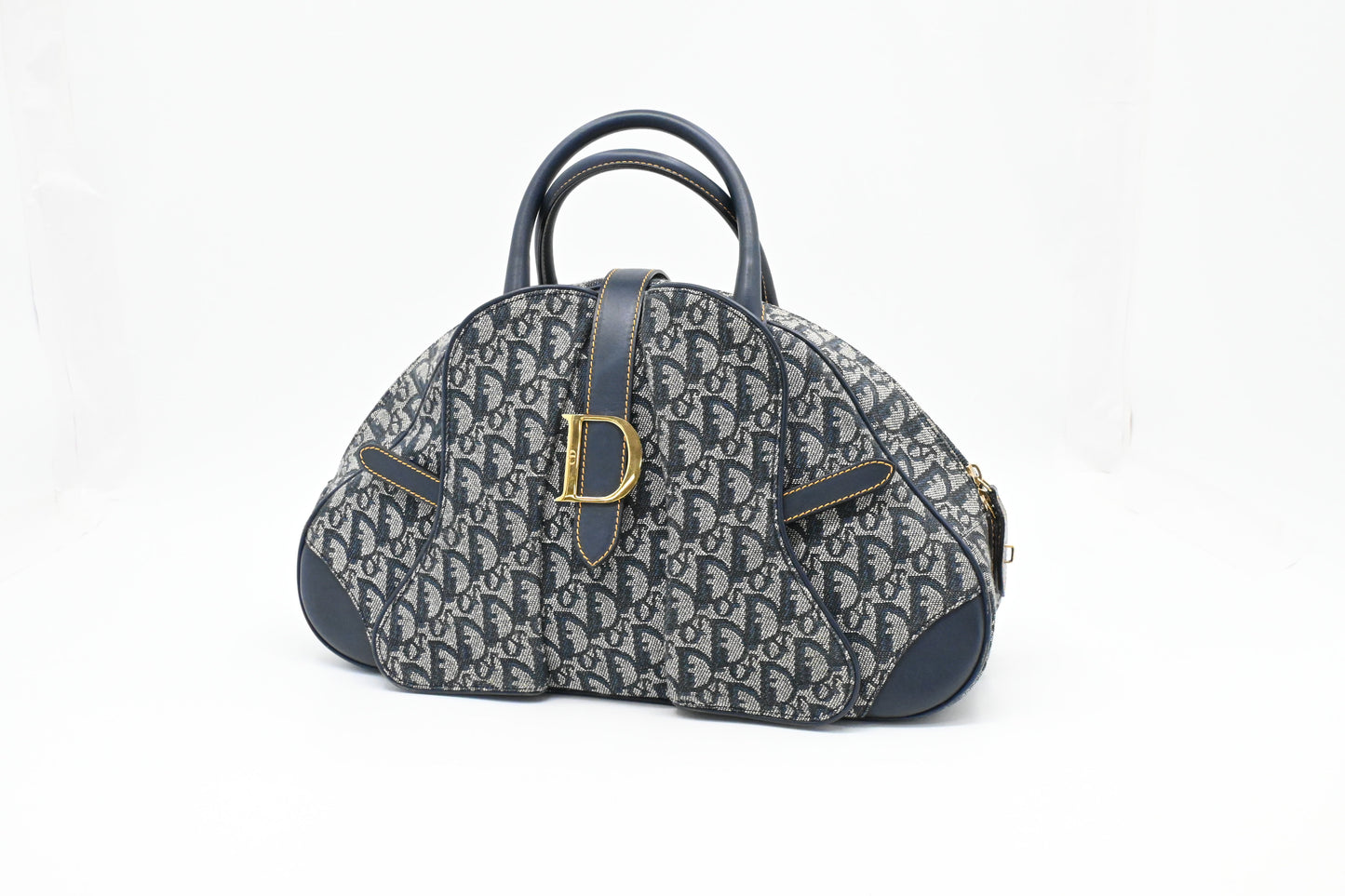 Dior Saddle Bowler in Blue Oblique Canvas