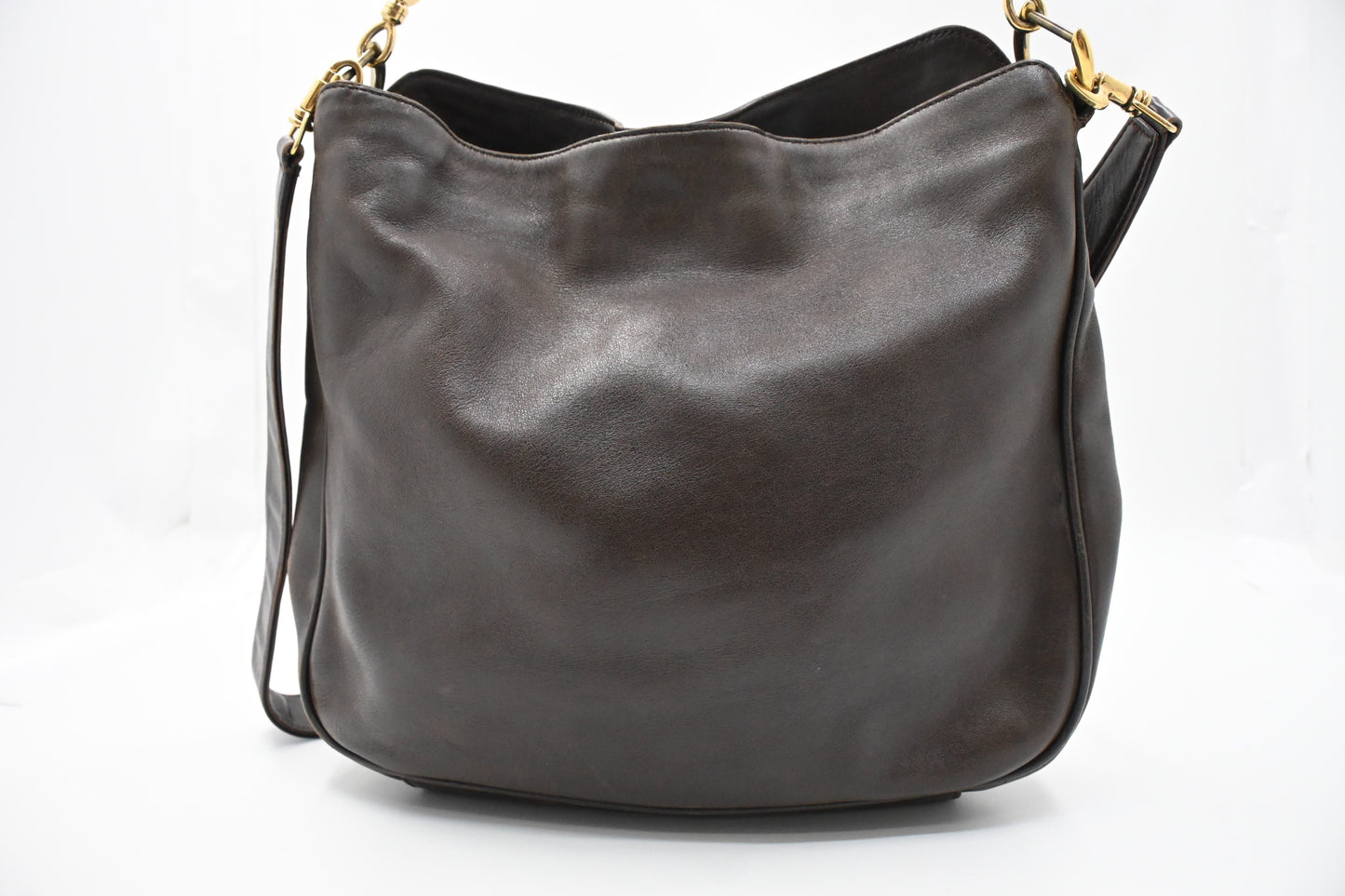 Gucci 2-Way Bamboo Tote Bag in Brown Leather