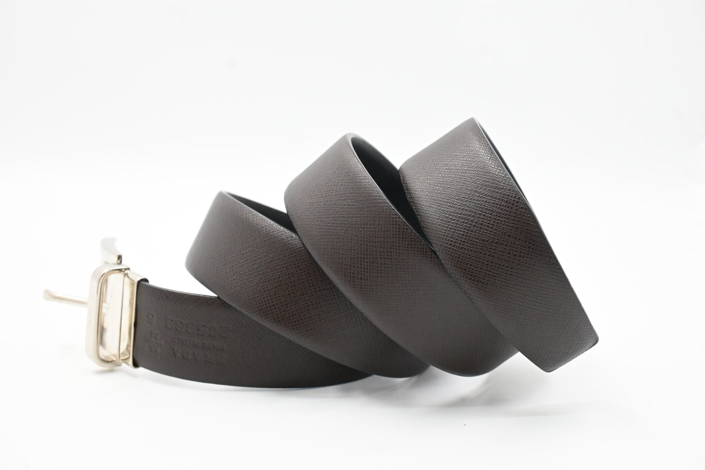 Prada Reversible Belt in Black and Brown Saffiano Leather
