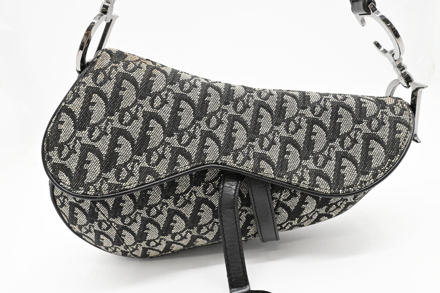 Dior Saddle Bag in Black & White Oblique Canvas