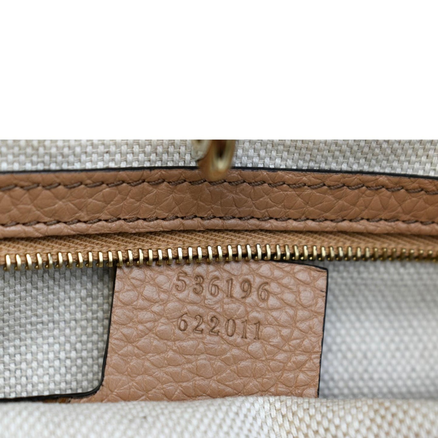 GUCCI Medium Soho Chain Leather Tote Bag Beige 536196