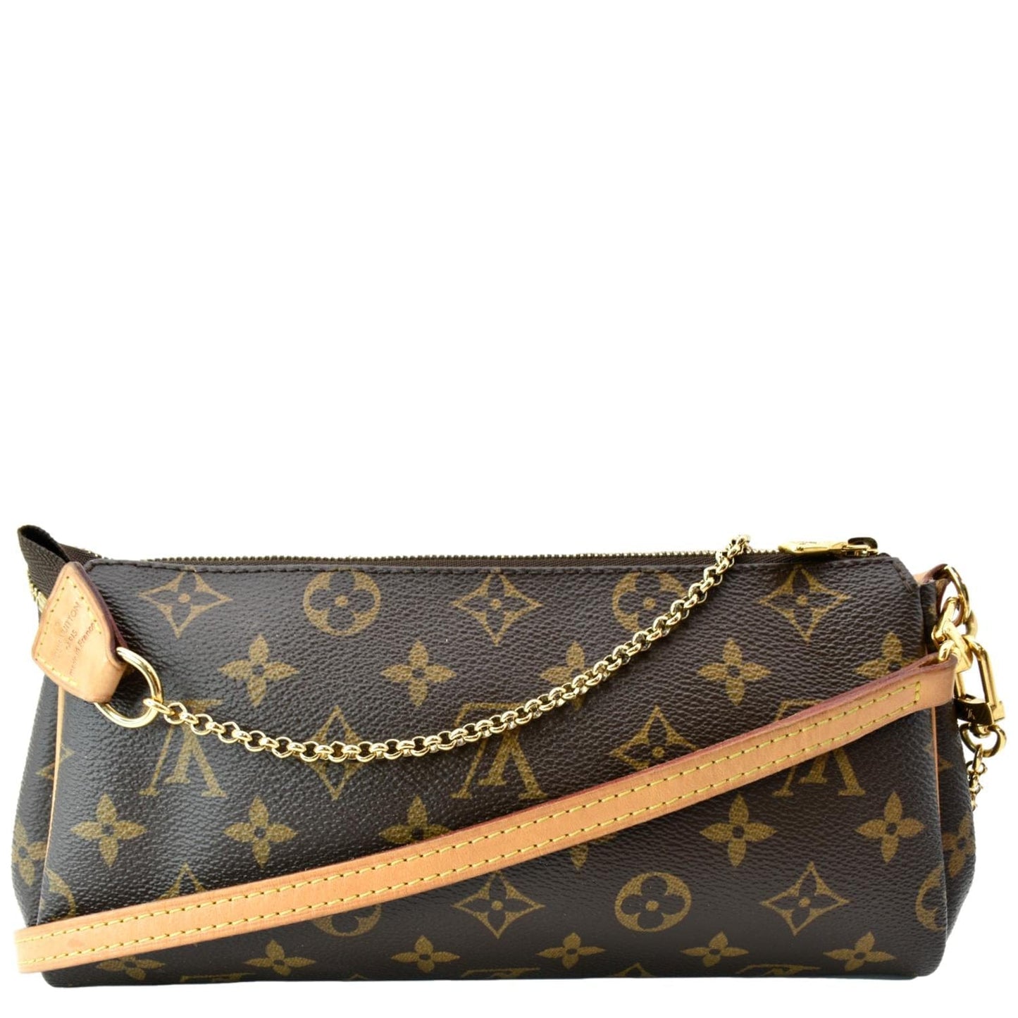 LOUIS VUITTON Eva Monogram Canvas Pochette Crossbody Bag Brown - sold