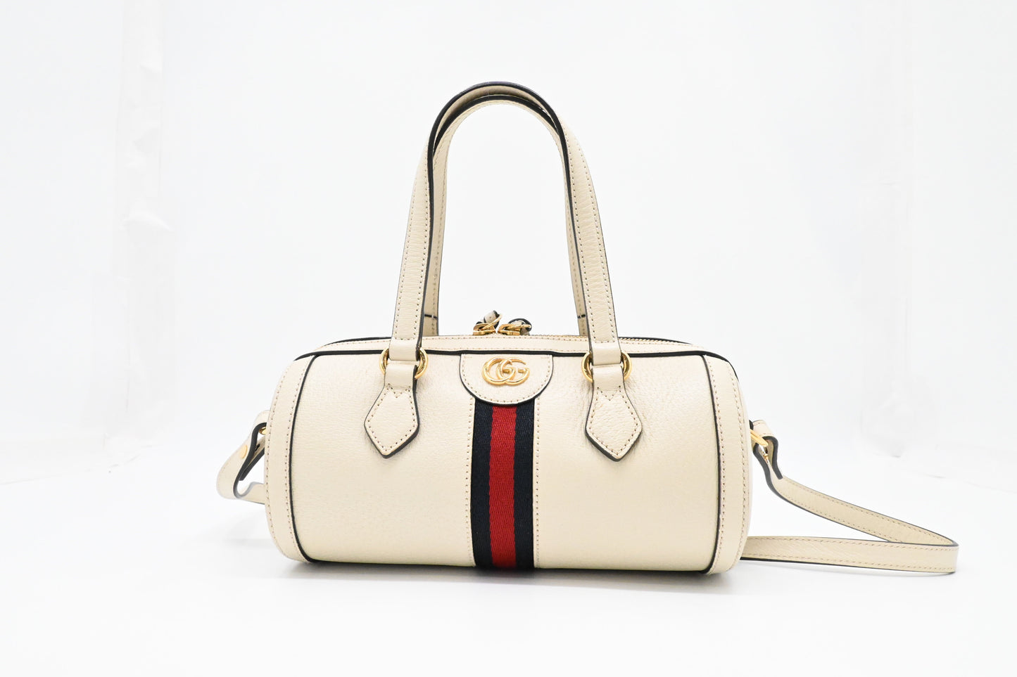 Gucci Round Crossbody Bag in Cream Leather