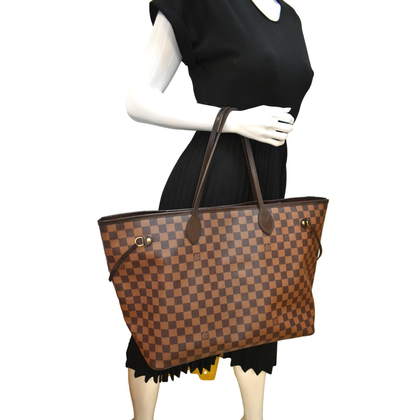 LOUIS VUITTON Neverfull GM Damier Ebene Tote Shoulder Bag Brown