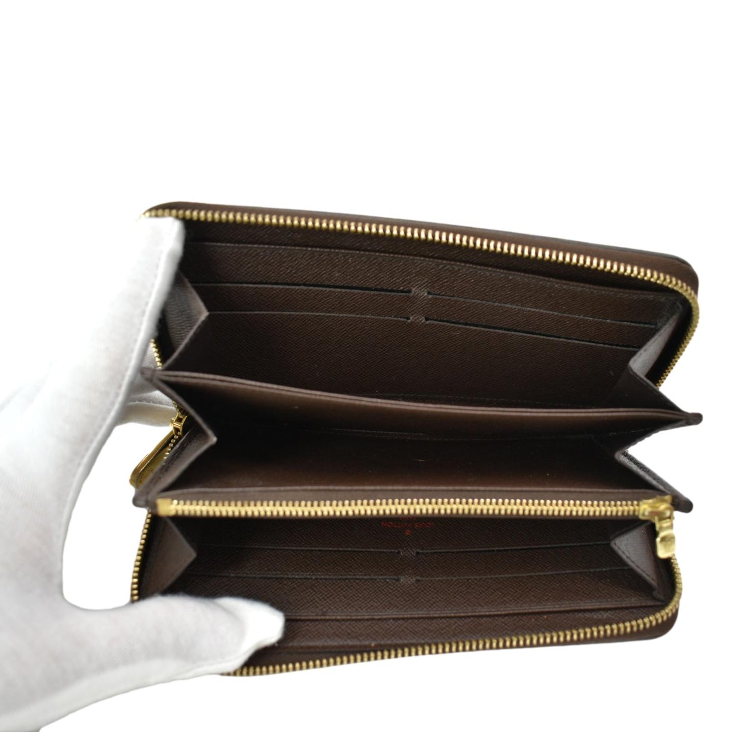 LOUIS VUITTON Zippy Long Damier Ebene Wallet Brown