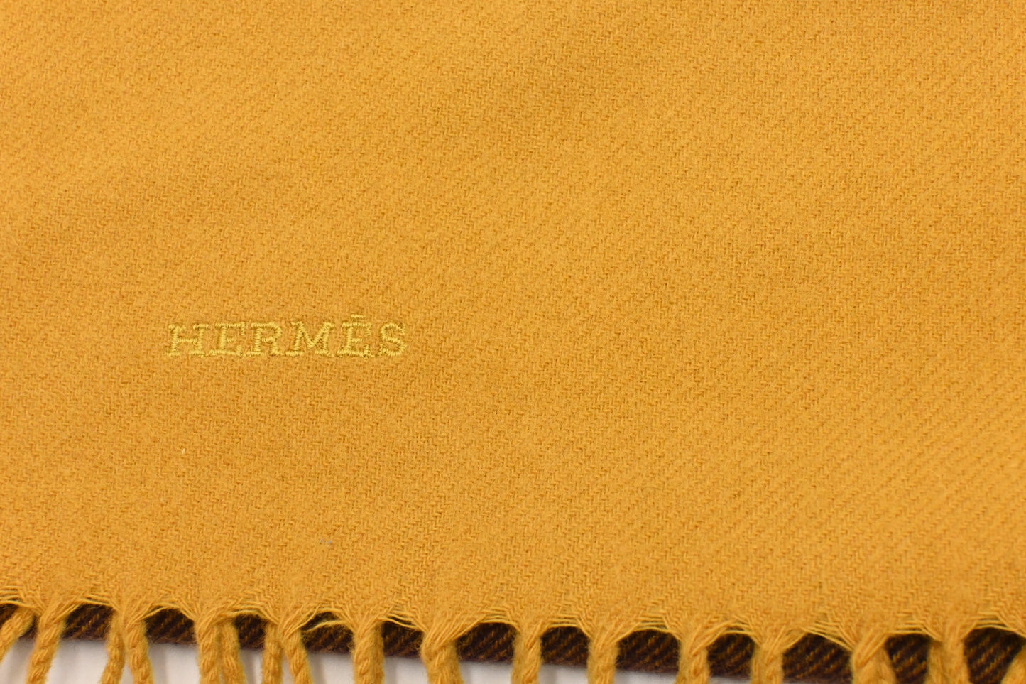 Hermes Scarf in Yellow and Purple Cashmere