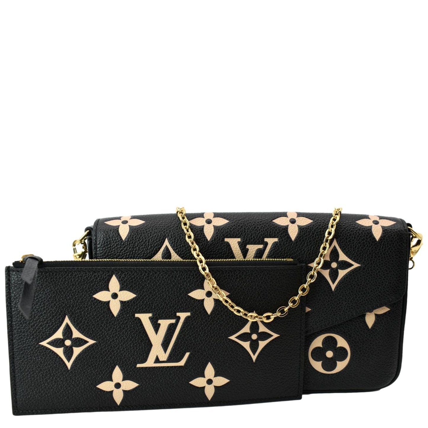 LOUIS VUITTON Felicie Pochette Monogram Empreinte Crossbody Bag Bicolor