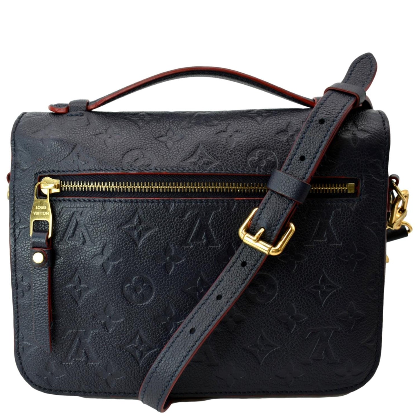 LOUIS VUITTON Metis Pochette Empreinte Leather Crossbody Bag Navy Blue