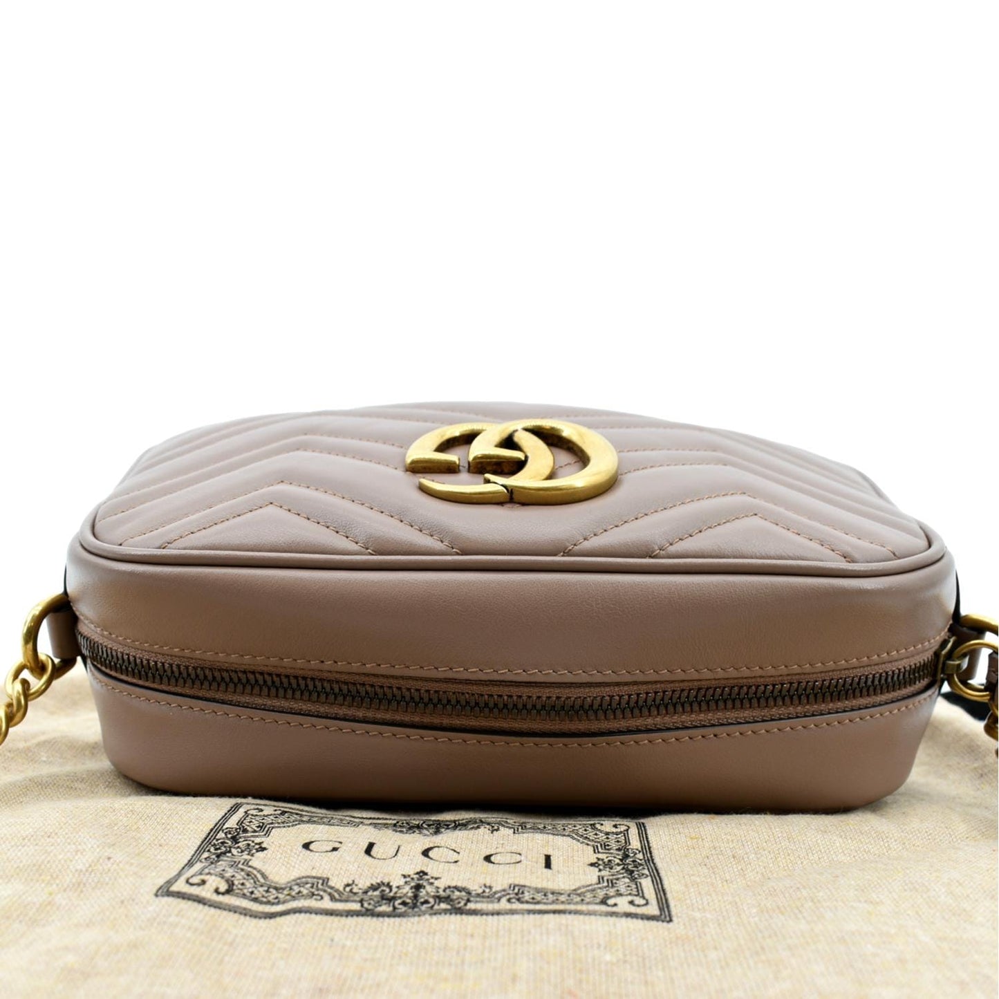 GUCCI GG Marmont Matelasse Leather Crossbody Bag Dusty Pink 447632