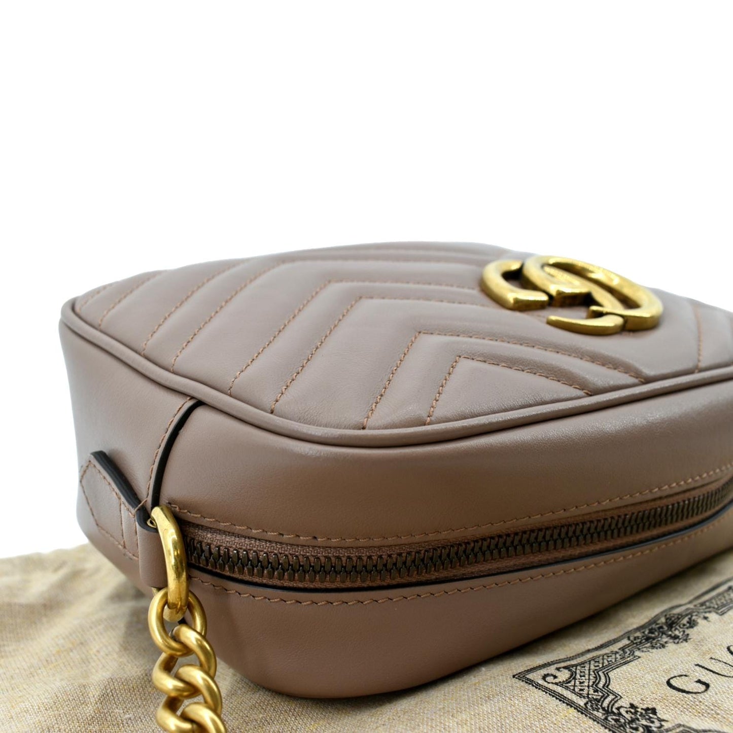 GUCCI GG Marmont Matelasse Leather Crossbody Bag Dusty Pink 447632